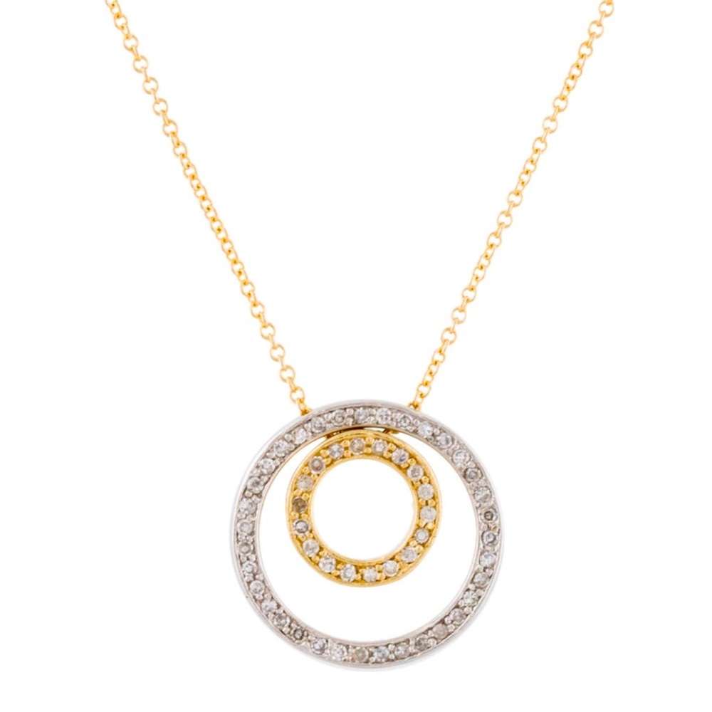 Effy/Bh diamond 14k white and yellow gold pendant necklace